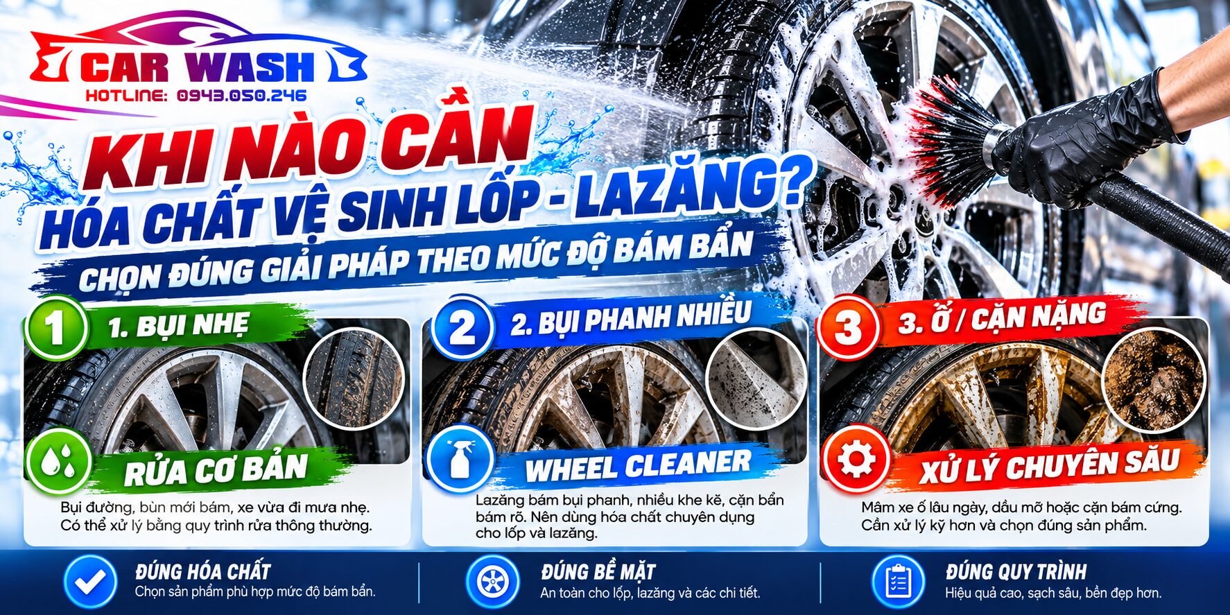 Khi nào bánh xe cần dùng hóa chất chuyên dụng